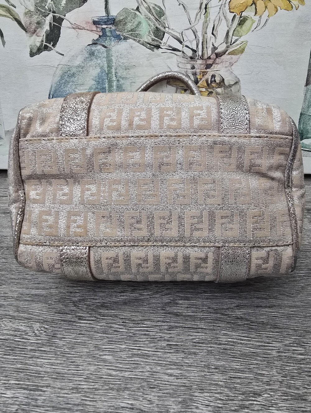 Fendi Pink & Silver FF Logo Mini Satchel Boston Bag - Picture 5 of 13
